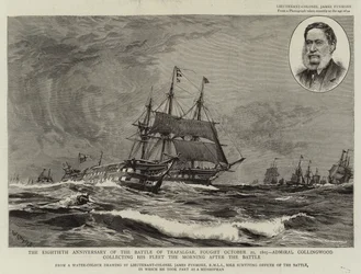 The Eightieth Anniversary of the Battle of Trafalgar, Admiral Collingwood Collecting his Fleet the Morning After the Battle